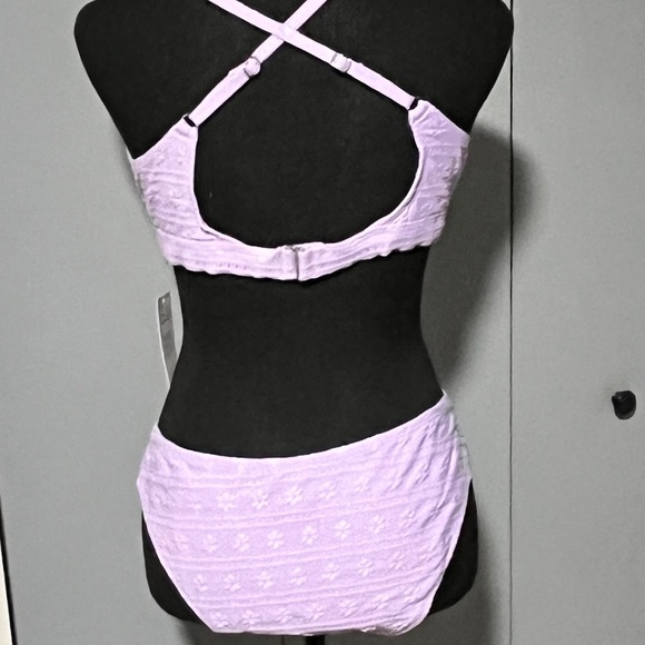 CUPSHE X VANESSA DAISY EYELET LAVENDER TOP & HIPSTER BOTTOM - XL/L - Picture 7 of 9